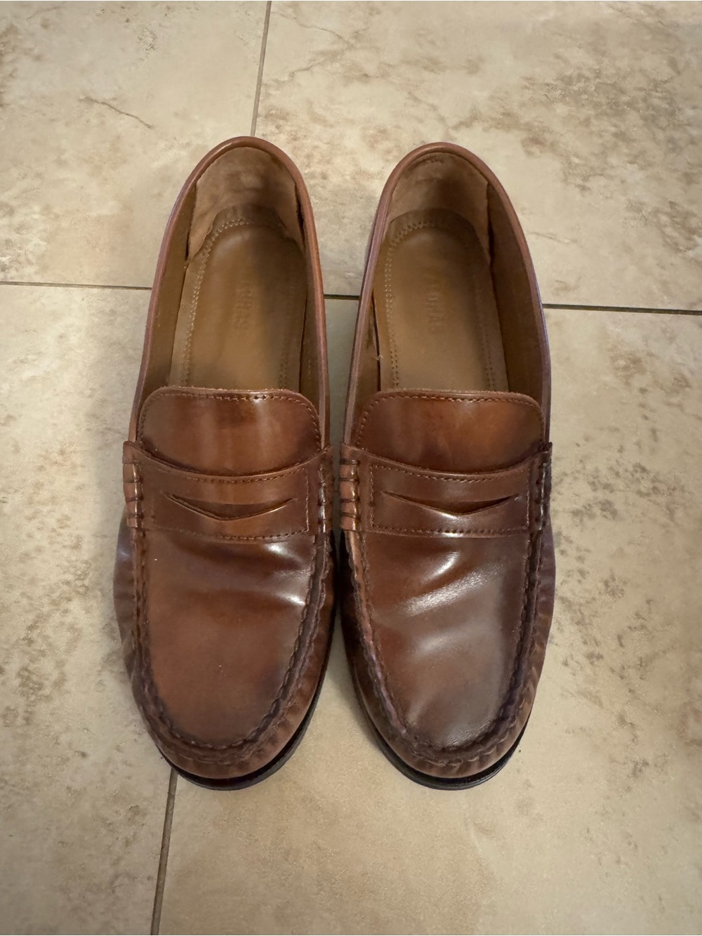 ALOHAS Women's Classic Penny Loafers in Chestnut Brown